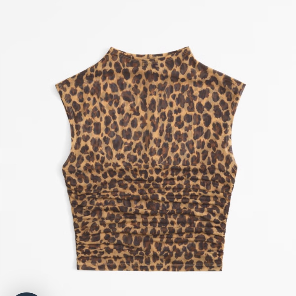 Abercrombie & Fitch Leopard Print Sheer Top - Picture 3 of 7